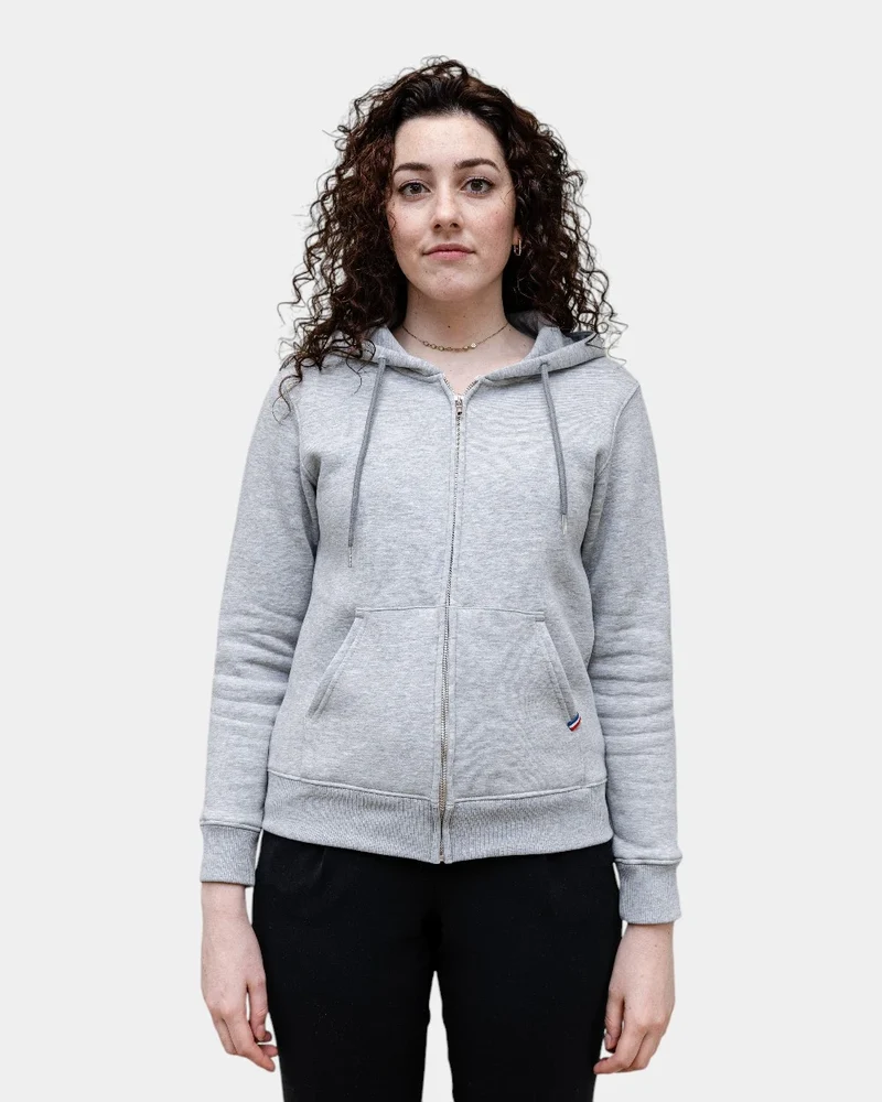 Hoodie femme molletonné zippé à personnaliser
