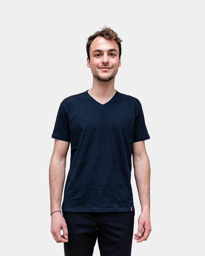 T-shirt homme col V Made in France à personnaliser