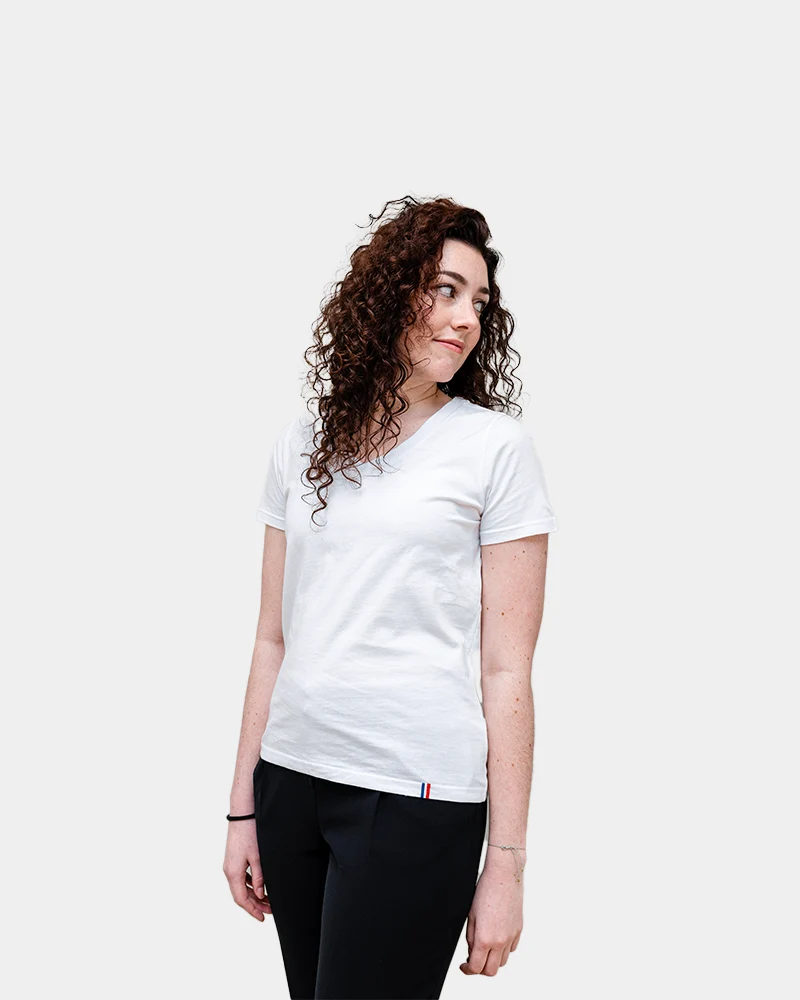 T-shirt femme col V Made in France à personnaliser
