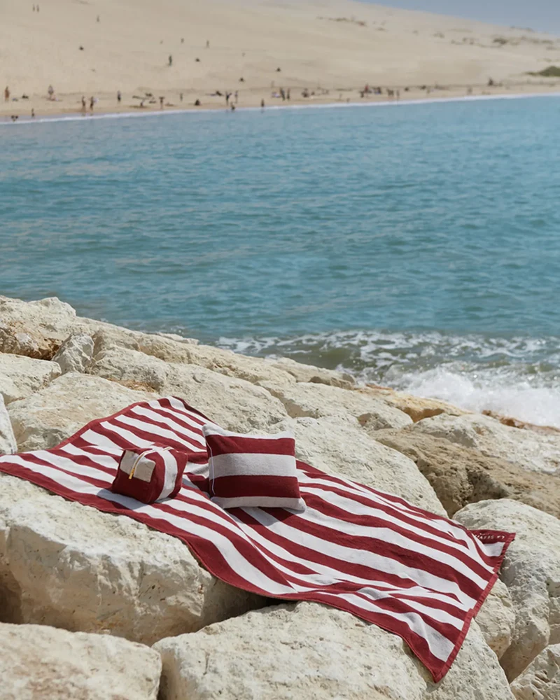 Serviette de plage XXL 170x170 Rayures Riviera à personnaliser