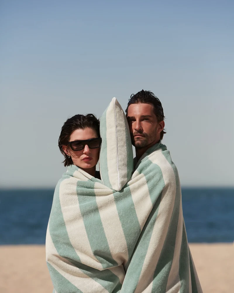 Serviette de plage XXL 170x170 Rayures Riviera à personnaliser