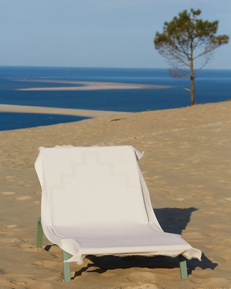 Fouta de plage bi-matière 90x200 La Serviette Paris à personnaliser