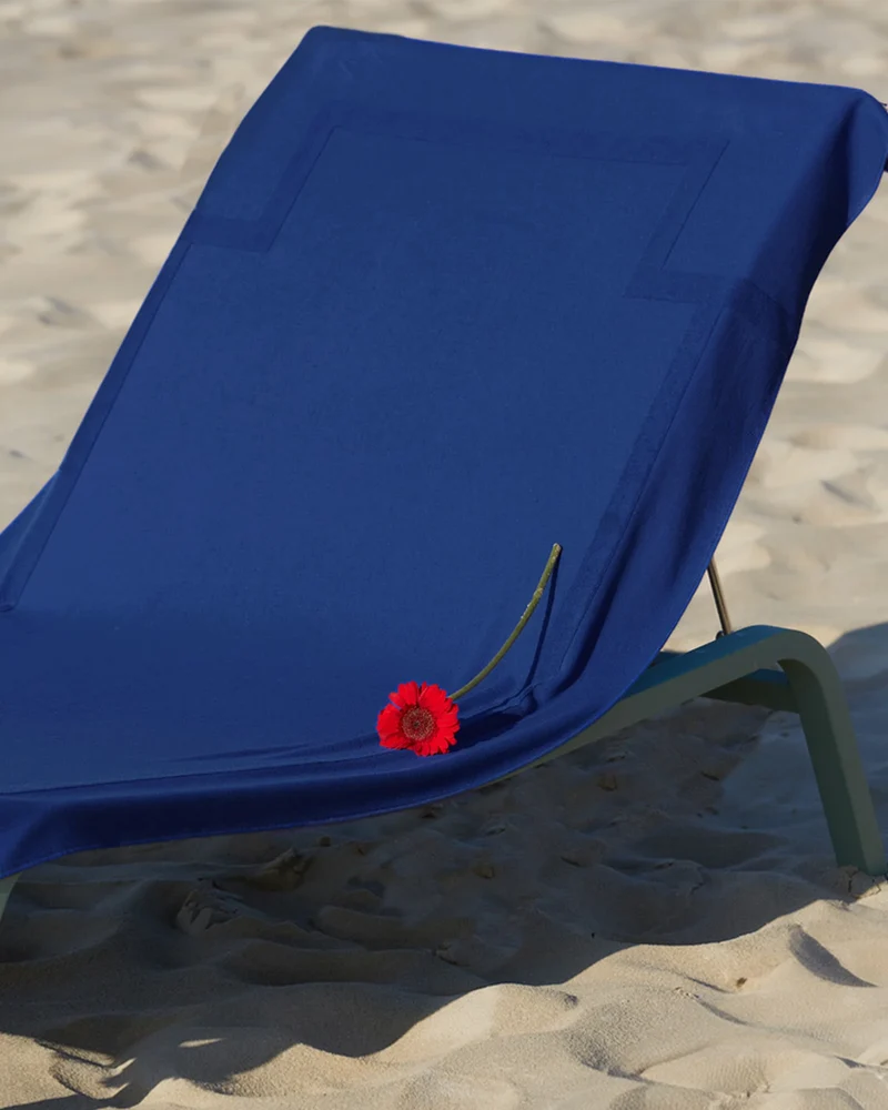 Fouta de plage bi-matière 90x200 La Serviette Paris à personnaliser