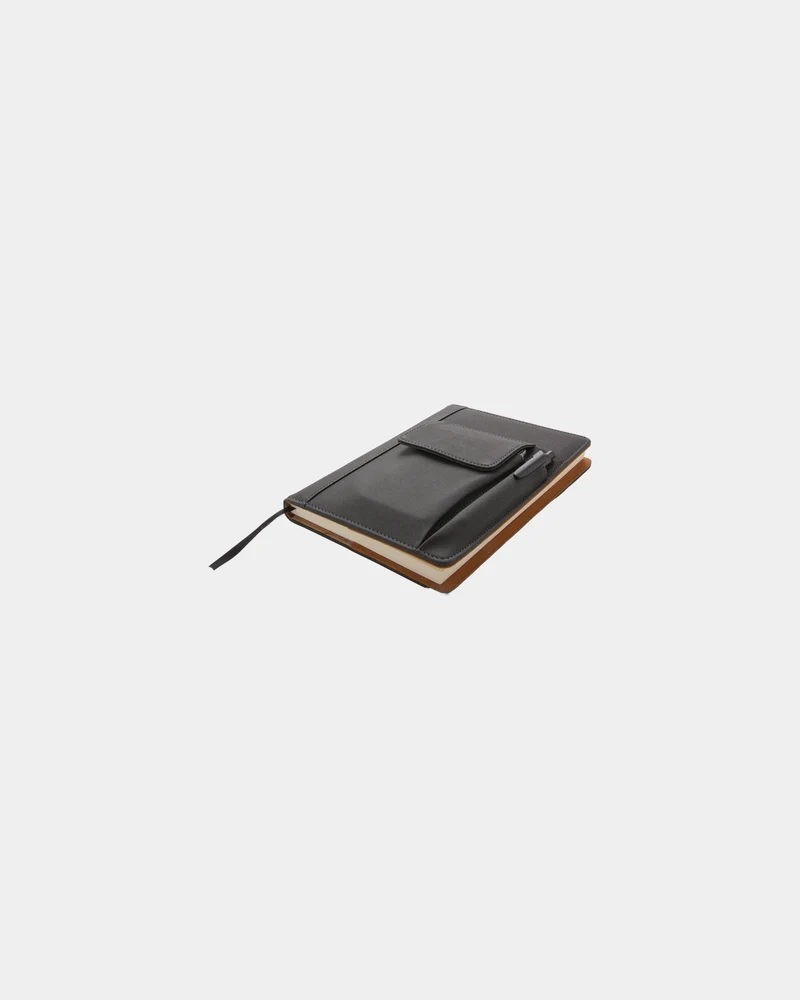 Carnet de notes deluxe PU noir à personnaliser