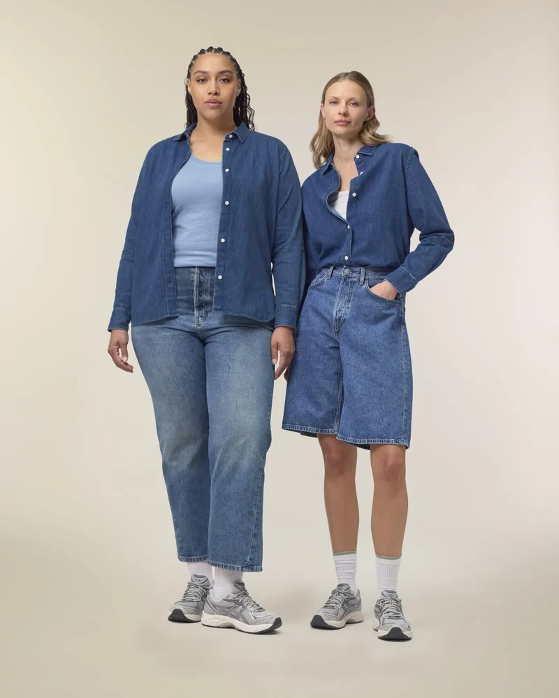 Chemise femme denim coton bio Stanley/Stella à personnaliser