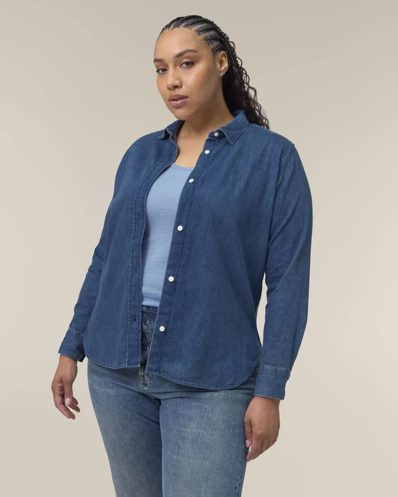Chemise femme denim coton bio Stanley/Stella à personnaliser