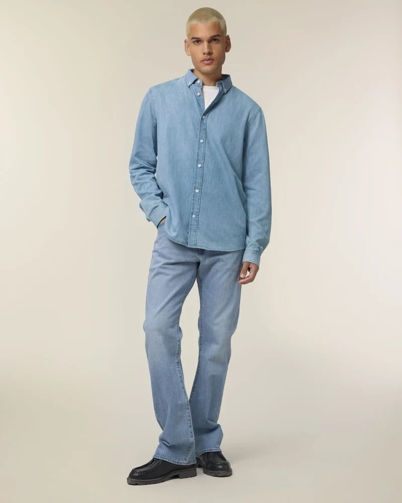 Chemise en jean coton bio Stanley/Stella à personnaliser