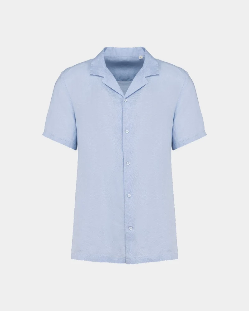 Chemise à col bowling en lin homme à personnaliser