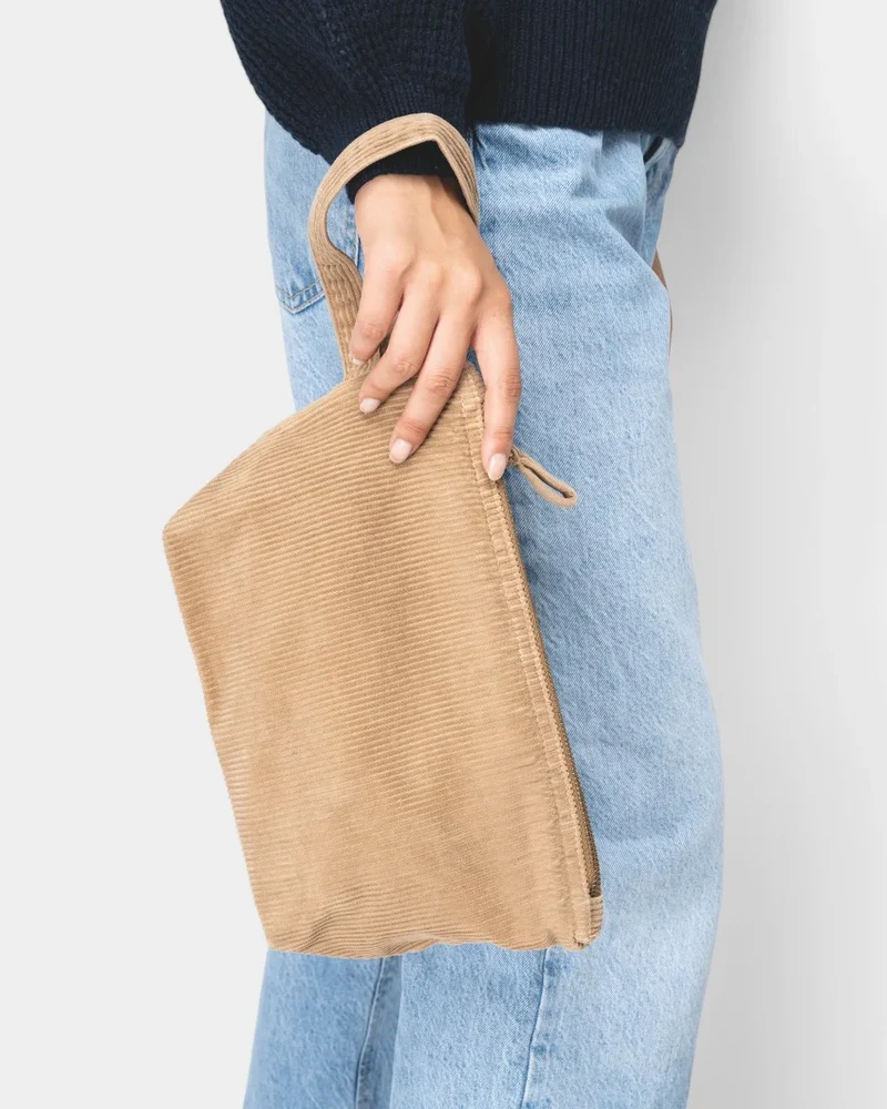 Pochette délavée en velours côtelé à personnaliser