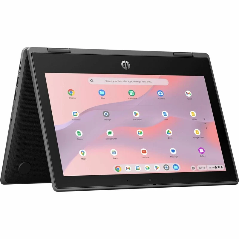 Chromebook convertible 2 en 1 robuste HP Fortis Flip G1i 11.6" avec écran tactile - HD - Intel N150 série N - 8 Go - 64 Go de mémoire flash - Clavier anglais et français - Noir de jais - Smart Buy B69PWUT#ABL