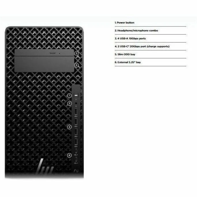 Station de travail HP Z2 G1i - Intel Core Ultra 9 285K - 32 Go - SSD 1 To - Tour - Noir BN5K6UT#ABA