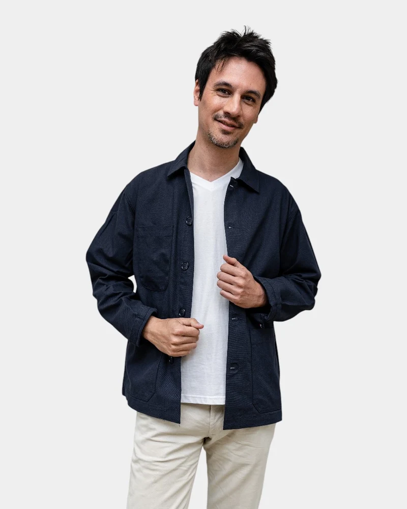 Sur-chemise en toile unisexe à personnaliser