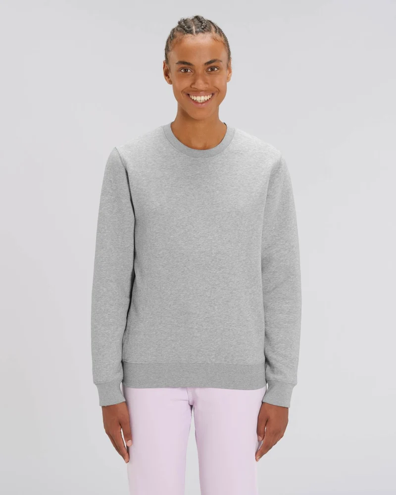 Sweat premium col rond unisexe en coton bio à personnaliser