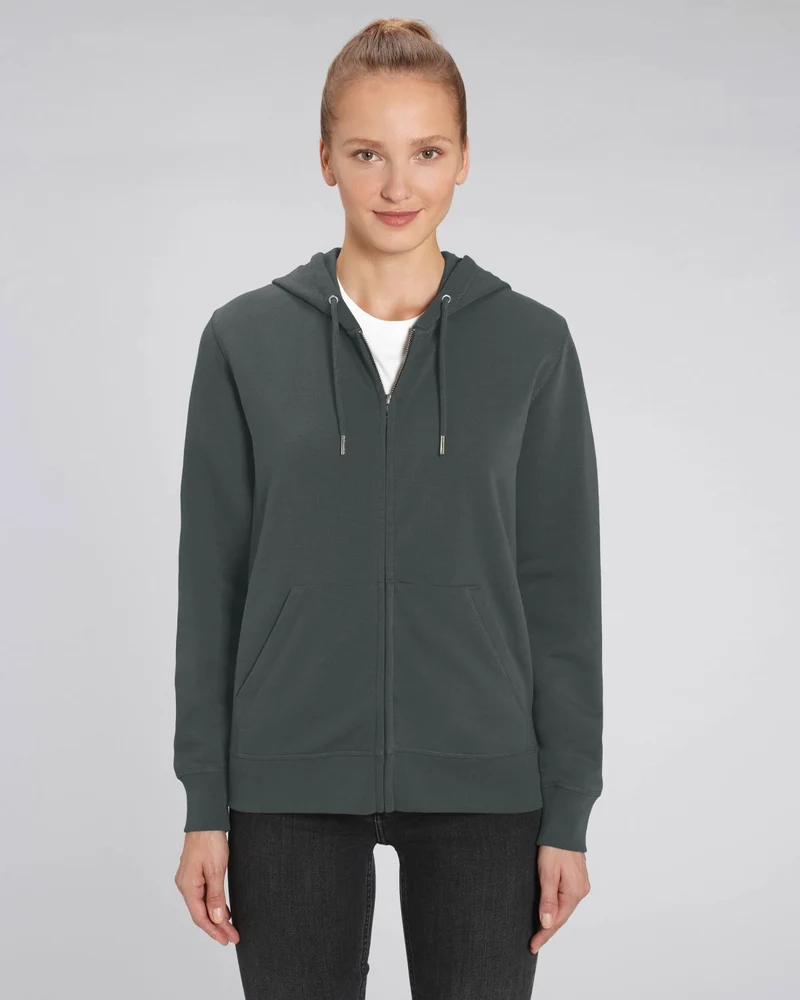 Sweat zippé unisexe personnalisable en coton bio