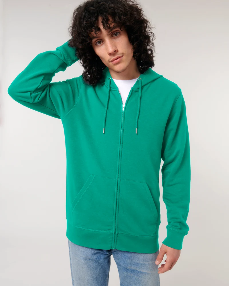 Sweat zippé unisexe personnalisable en coton bio