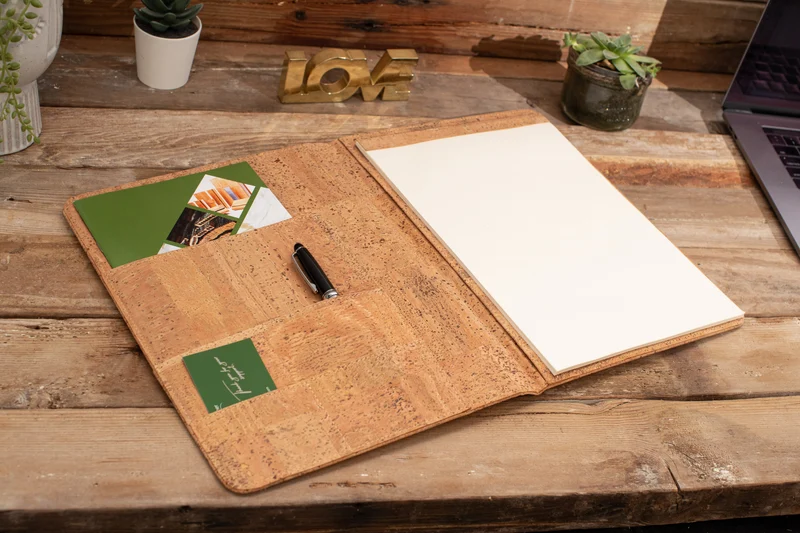 Cork Padfolio with Notepad | A4 Portfolio Folder | Personalized