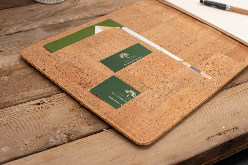 Landscape Cork Padfolio | Horizontal Portfolio with Notepad | Personalized
