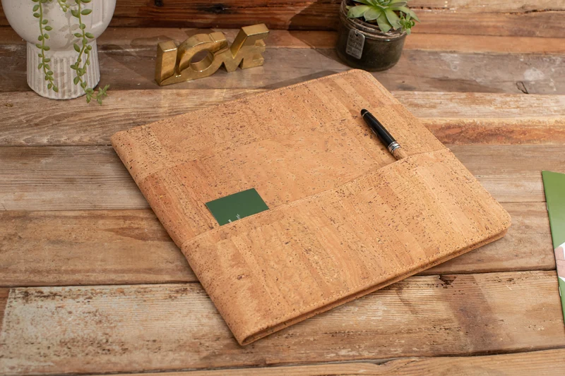 Landscape Cork Padfolio | Horizontal Portfolio with Notepad | Personalized