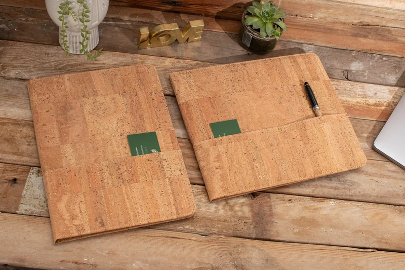 Landscape Cork Padfolio | Horizontal Portfolio with Notepad | Personalized