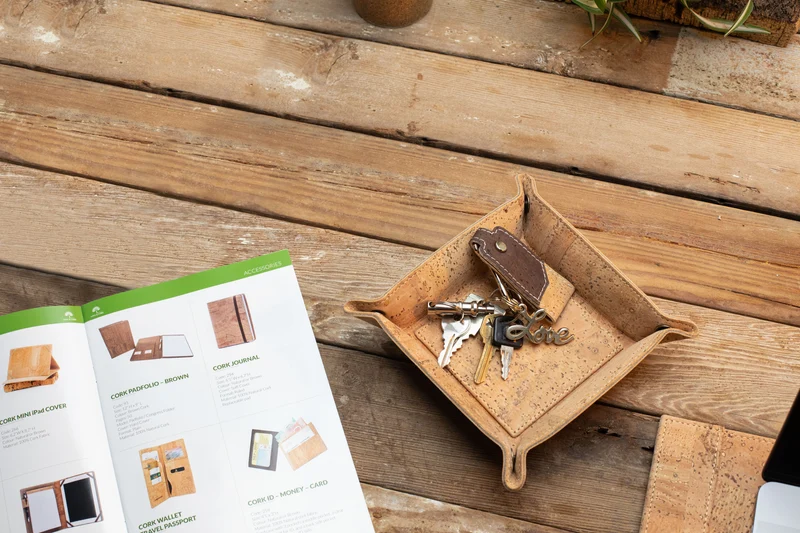 Cork Valet Tray | Key Tray & Desk Key Holder | Personalized Catchall Tray