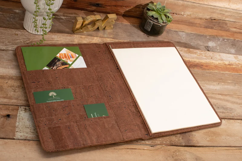 Brown Cork Padfolio | Professional Portfolio Folder | A4 Notepad Holder