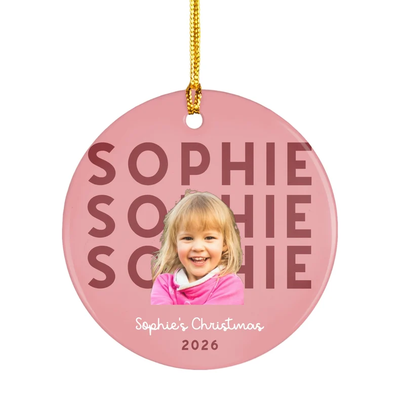 Custom Name & Photo Ceramic Ornament | Shopify Product Personalizer