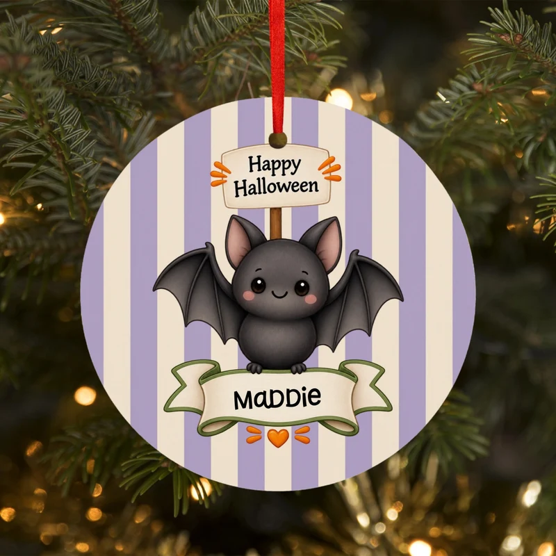 Custom Happy Halloween Aluminum Ornament | Shopify Product Personalizer