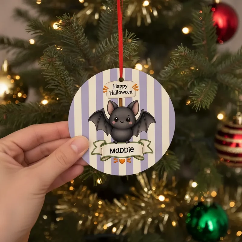 Custom Happy Halloween Aluminum Ornament | Shopify Product Personalizer