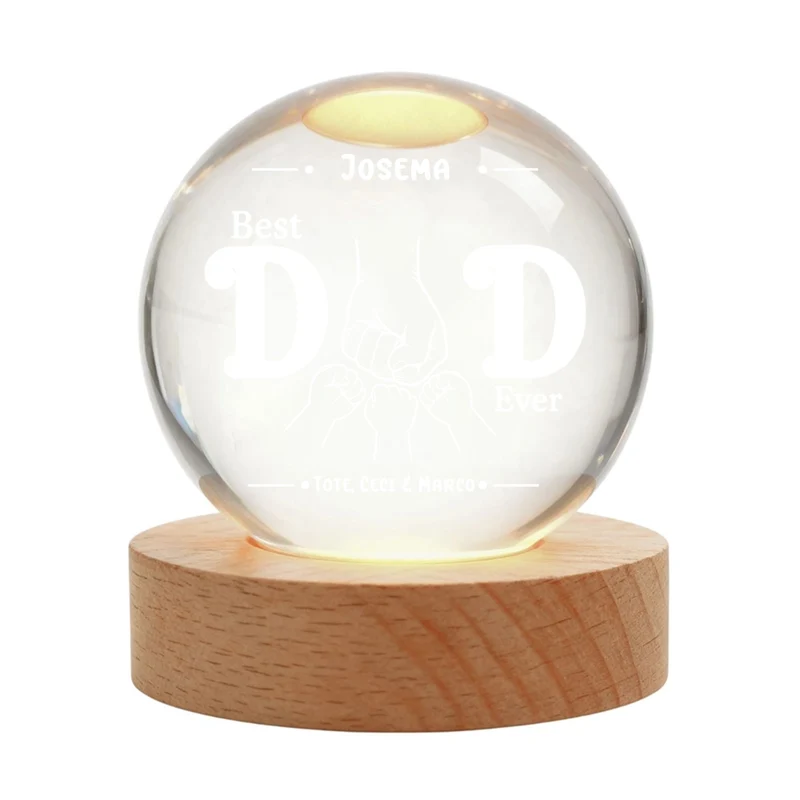Custom Crystal Globe Lamp Best Dad Ever | Shopify Product Personalizer
