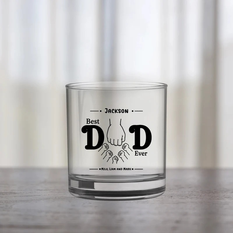 Custom Best Dad Ever Rocks Glass | Shopify Product Personalizer
