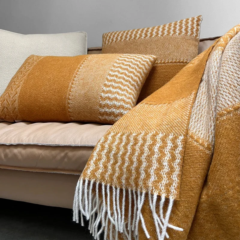 Plaid laine ocre