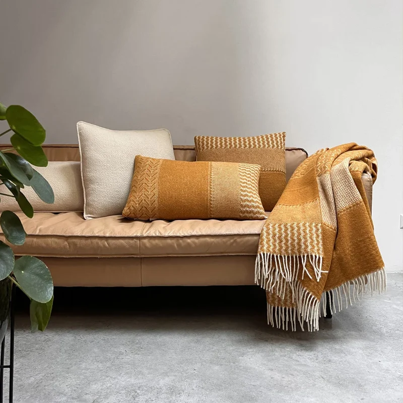 Plaid laine ocre