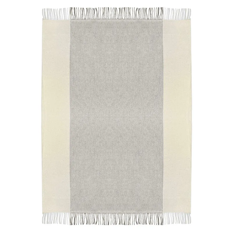 Plaid laine gris et blanc