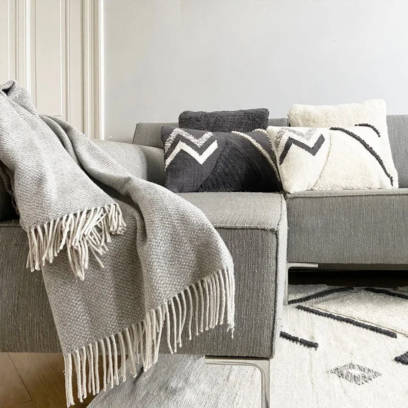 Plaid laine gris