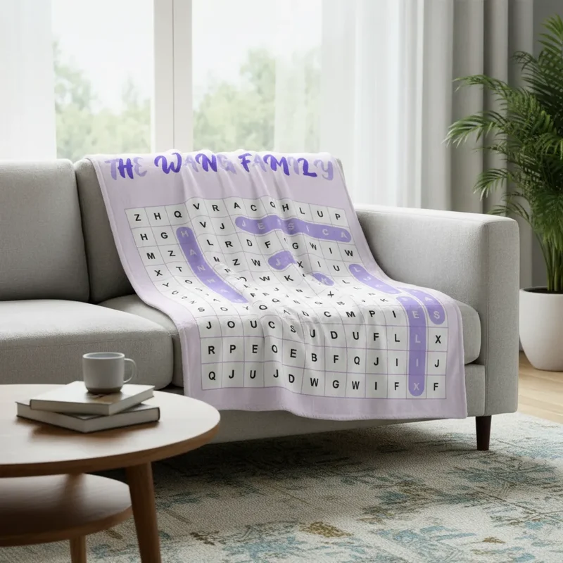 Custom Word Search Sherpa Blanket | Shopify Product Personalizer