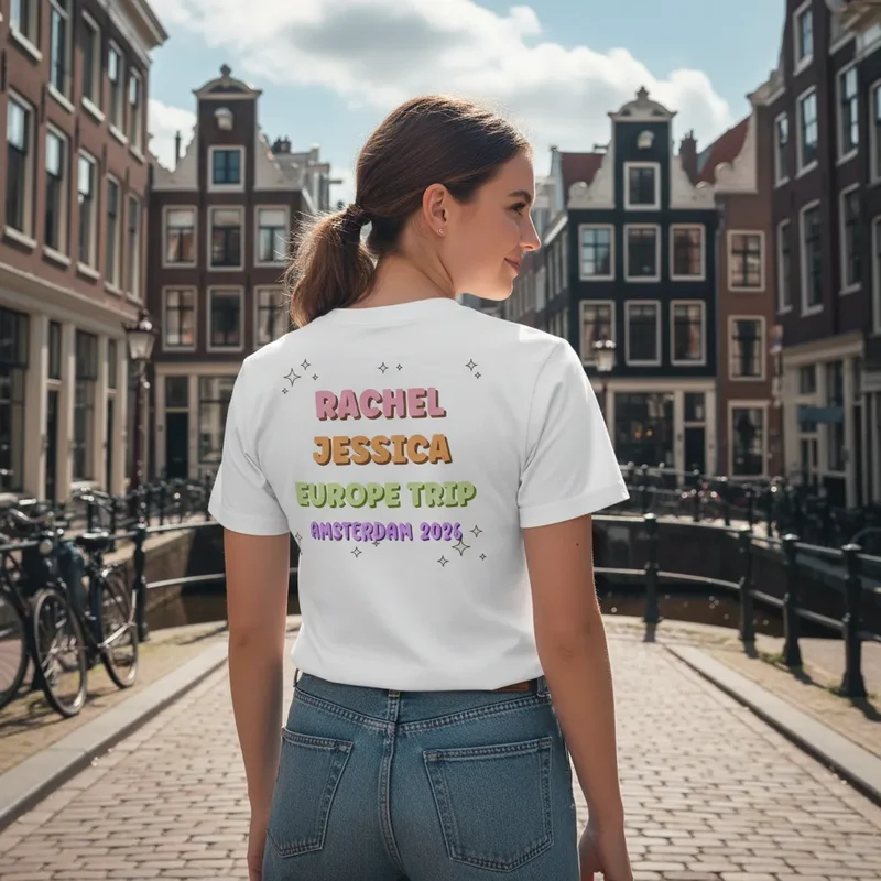 Custom Unisex T-Shirt Text Shadow | Shopify Product Personalizer