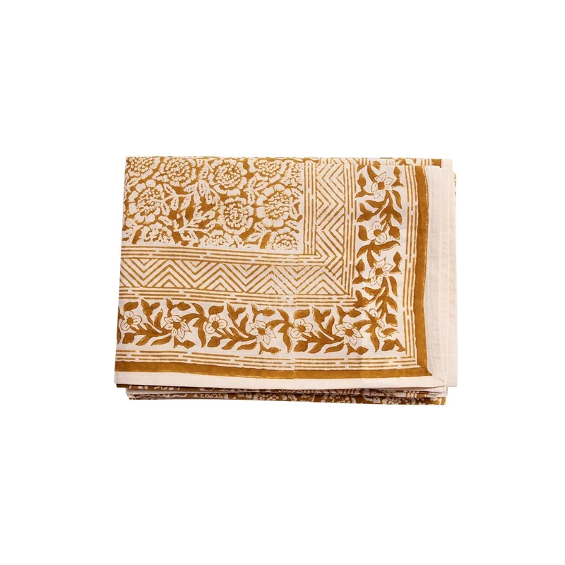 Nappe à fleurs bronze