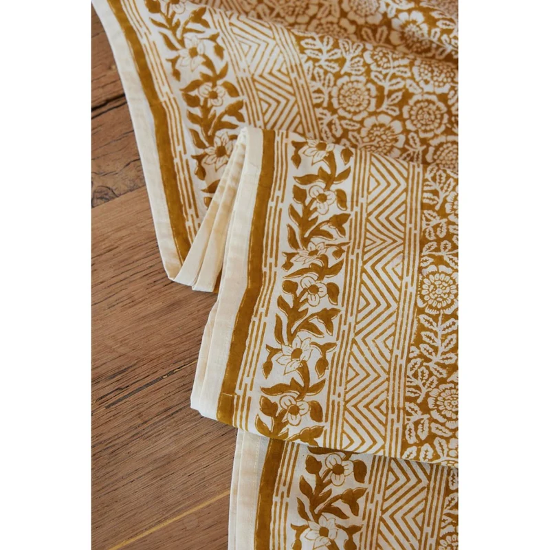Nappe à fleurs bronze