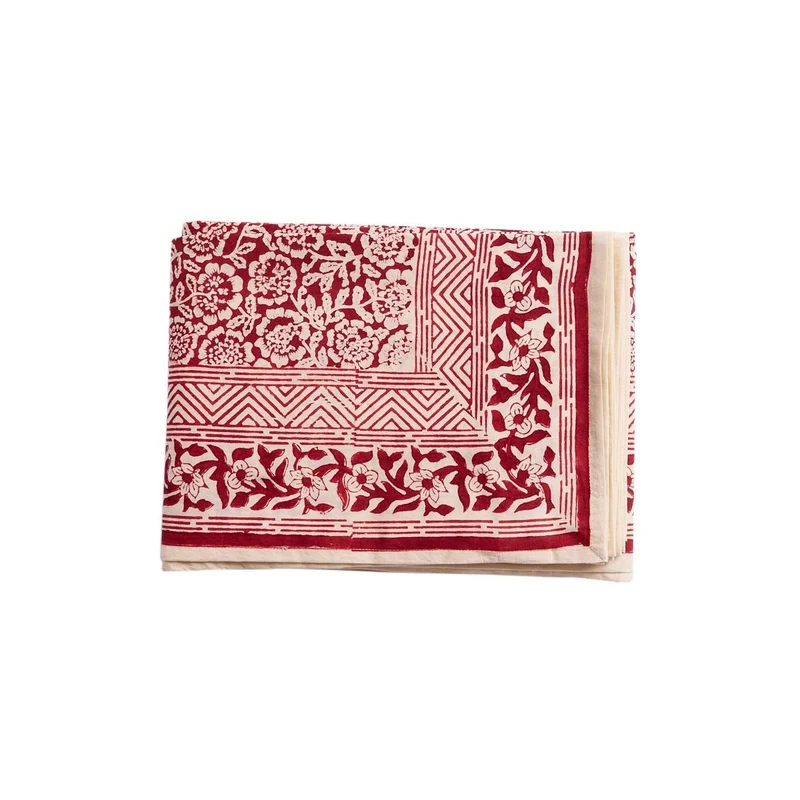 Nappe à fleurs grenat