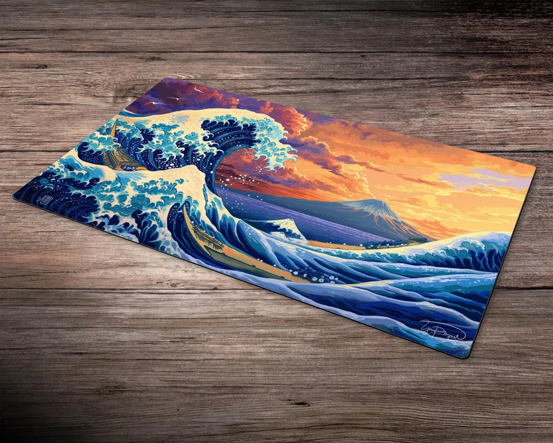 Fujiyama Sunset Wave Fantasy Yu-Gi-Oh! Playmat - 24"x14" TCG OCG Board Game Mat Gift - Premium Desk Mat for Card Game Players and Gaming