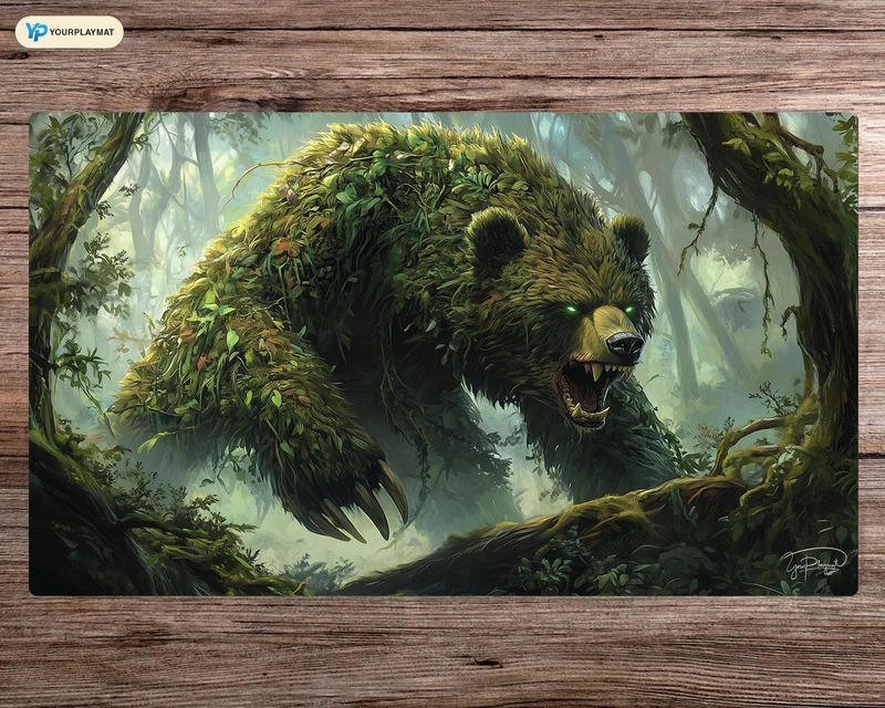 Verdant Guardian - Bloomburrow Beast MTG Playmat - 24"x14" TCG OCG Board Game Mat Gift - Premium Desk Mat for Card Game Players and Gaming