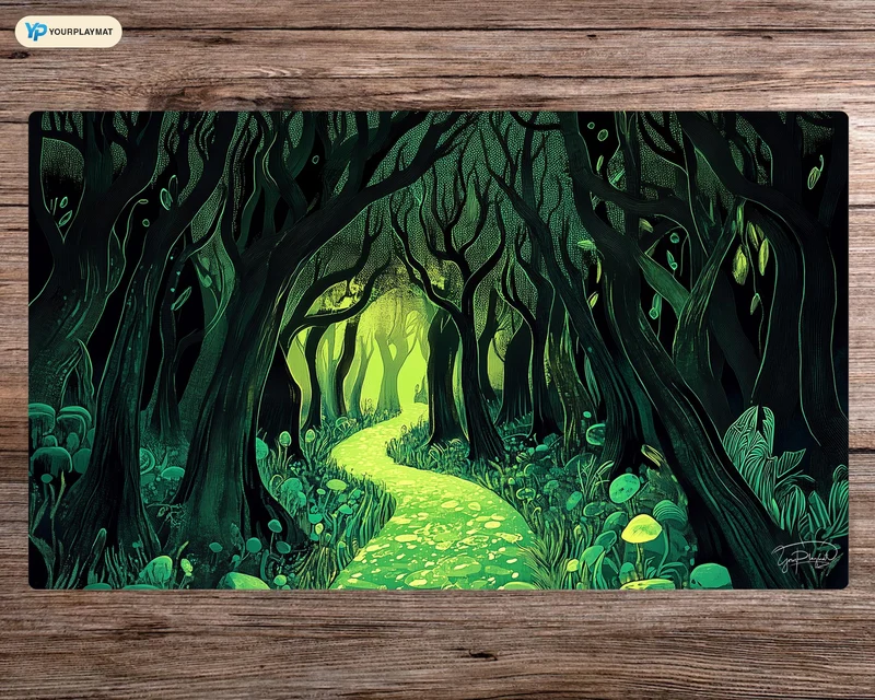 Forest of Eternal Light - Gaming Playmat for Table Top Gamers - Card Trading Mat - Card Mat - Dice Mat - Gamer Gift