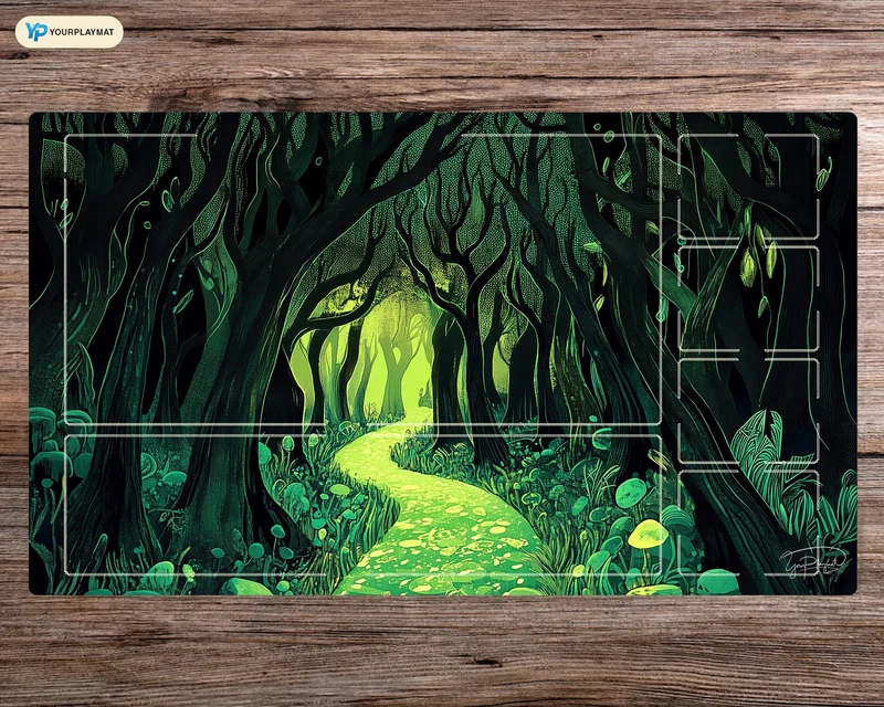 Forest of Eternal Light - Gaming Playmat for Table Top Gamers - Card Trading Mat - Card Mat - Dice Mat - Gamer Gift