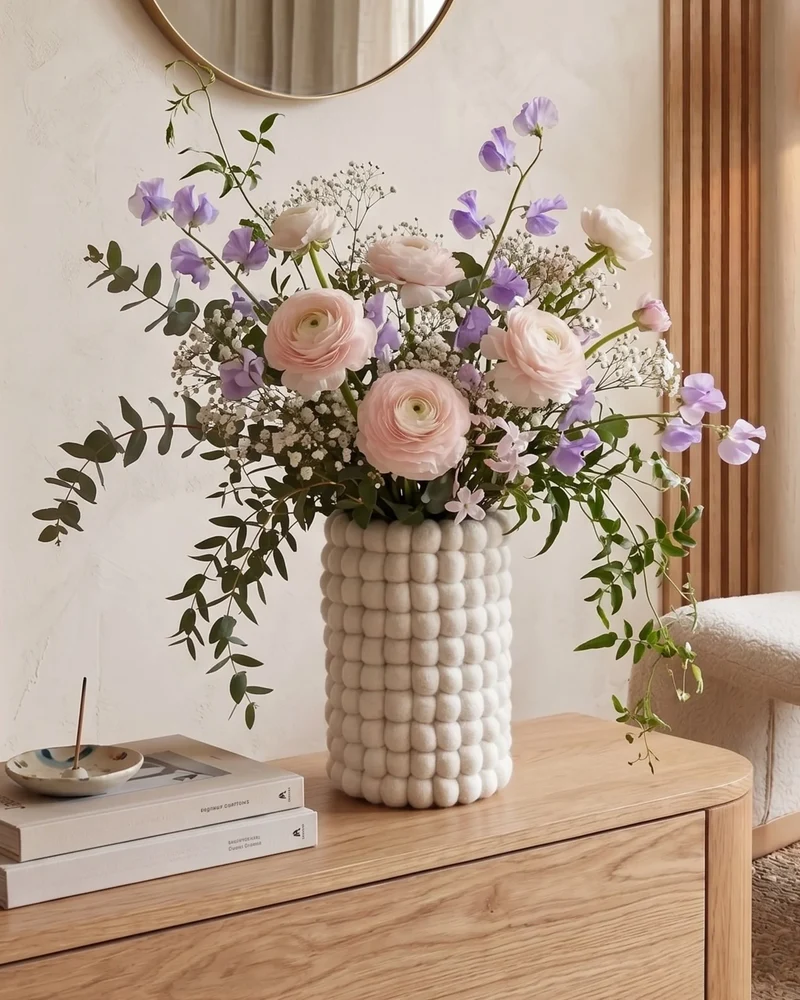 Vase laine blanc