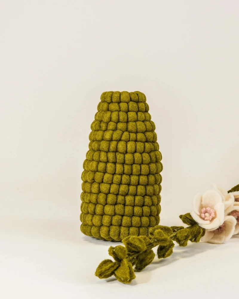 Vase laine kaki