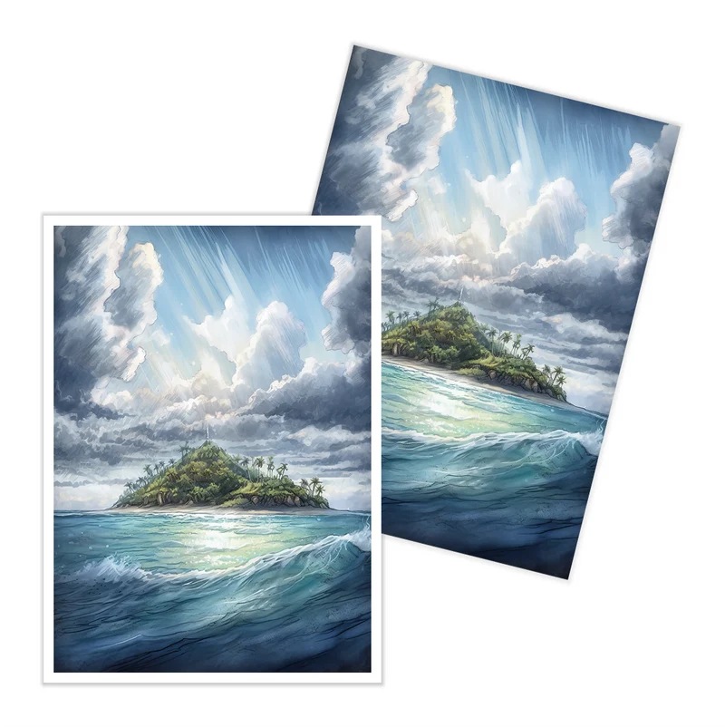 Radiant Tropical Island Card Sleeves