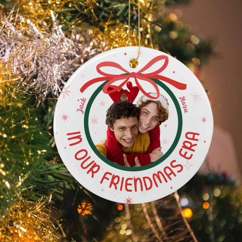 Custom Christmas Ceramic Ornament - In Our Era | Shopify Product Personalizer