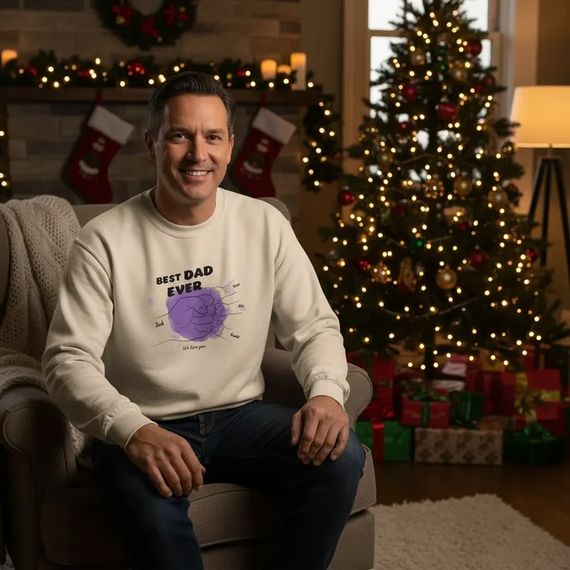 Custom Best Dad Unisex Crew-neck Sweatshirt | Shopify Product Personalizer