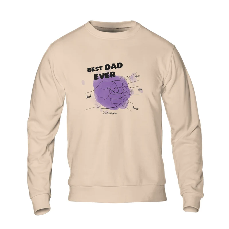 Custom Best Dad Unisex Crew-neck Sweatshirt | Shopify Product Personalizer