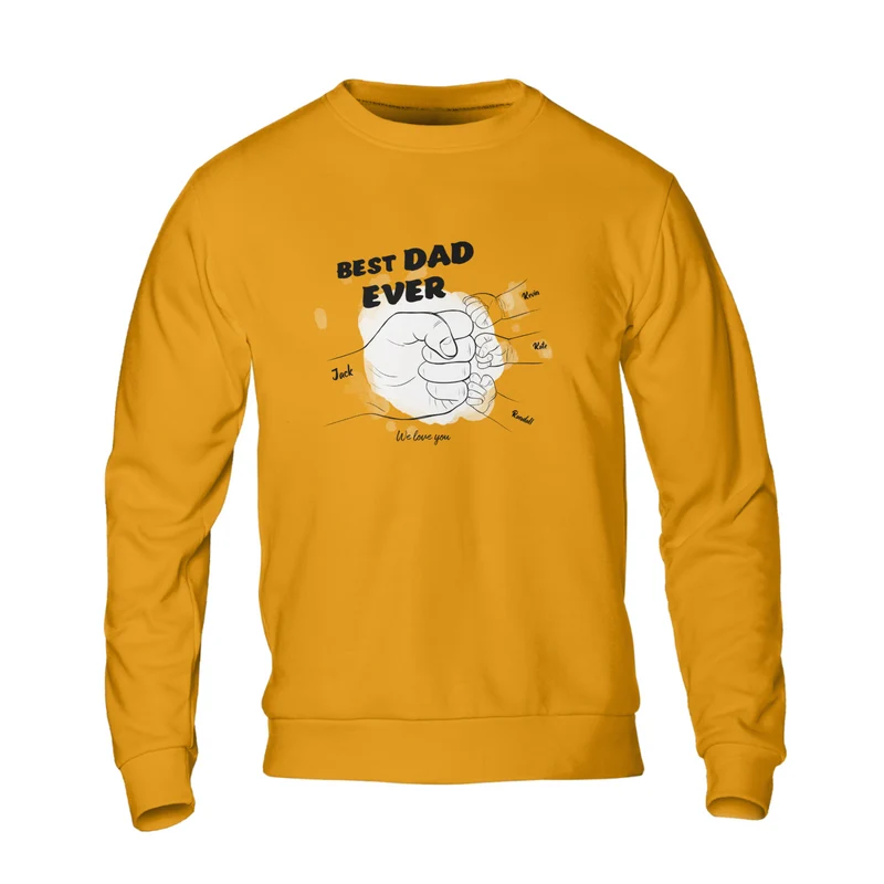 Custom Best Dad Unisex Crew-neck Sweatshirt | Shopify Product Personalizer